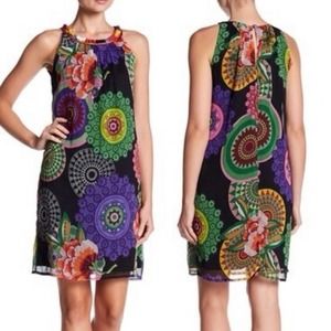 Desigual Aya Printed‎ Sleeveless Shift Dress Size 0